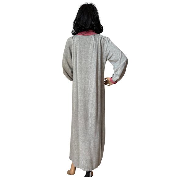 American Vintage Sears JR Bazaar turtleneck maxi dress sleeved gray red medium - Picture 3 of 16